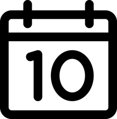 Day 10 On Calendar Page Outline Icon Svg Set, Free Vectors File